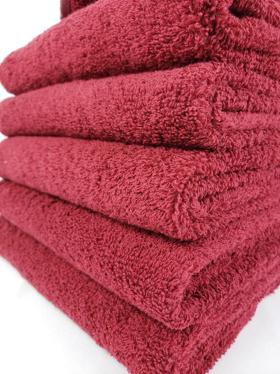 Salon Basics 3.00 lb. Burgundy Hand Towel