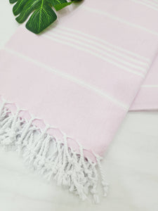 Easy carry Quick Dry Towel, Authentic Turkish Towel - Sugar Pink