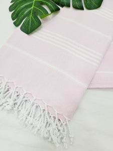 Easy carry Quick Dry Towel, Authentic Turkish Towel - Sugar Pink