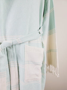 Unisex Robe, Beach or spa Robe with pockets - Mint