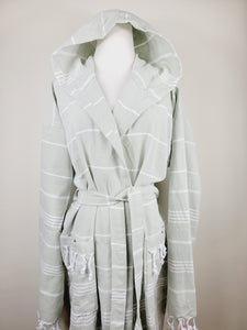 Unisex Robe, Beach or spa Robe with pockets - Sultan Pale Green