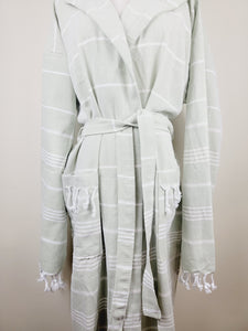 Unisex Robe, Beach or spa Robe with pockets - Sultan Pale Green