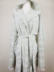 Unisex Robe, Beach or spa Robe with pockets - Sultan Pale Green