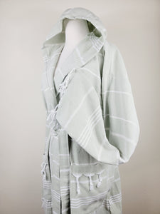 Unisex Robe, Beach or spa Robe with pockets - Sultan Pale Green