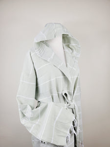 Unisex Robe, Beach or spa Robe with pockets - Sultan Pale Green