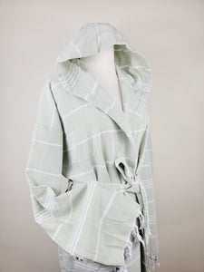 Unisex Robe, Beach or spa Robe with pockets - Sultan Pale Green