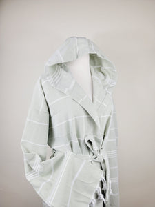 Unisex Robe, Beach or spa Robe with pockets - Sultan Pale Green