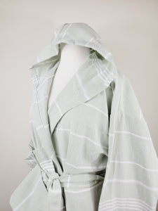 Unisex Robe, Beach or spa Robe with pockets - Sultan Pale Green