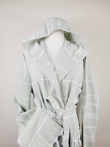 Unisex Robe, Beach or spa Robe with pockets - Sultan Pale Green