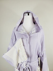 Unisex Robe, Beach or spa Robe with pockets - Lilac