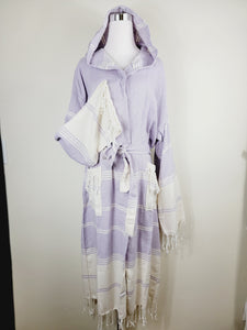 Unisex Robe, Beach or spa Robe with pockets - Lilac