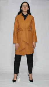 OVERSIZED BELTED JACKET WITH POCKETS - EEBRU