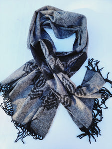 Scarf, Shawl, Extra Soft Unisex Head Cover - Black/Cream