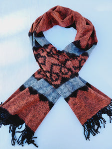 Scarf, Shawl, Extra Soft Unisex Head Cover - Orange/Black