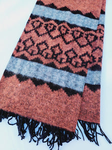 Scarf, Shawl, Extra Soft Unisex Head Cover - Orange/Black