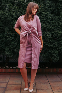 LAYERED KIMONO DRESS WITH TIE - EEBRU