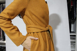 OVERSIZED BELTED JACKET WITH POCKETS - EEBRU