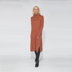 LONG SLEEVE TURTLE NECK DRESS WITH SIDE SLITS - EEBRU