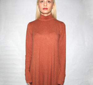 LONG SLEEVE TURTLE NECK DRESS WITH SIDE SLITS - EEBRU