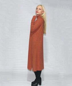 LONG SLEEVE TURTLE NECK DRESS WITH SIDE SLITS - EEBRU