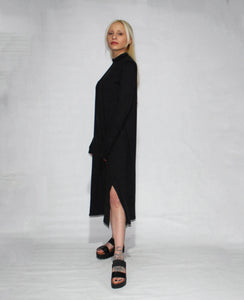 LONG SLEEVE TURTLE NECK DRESS WITH SIDE SLITS - EEBRU